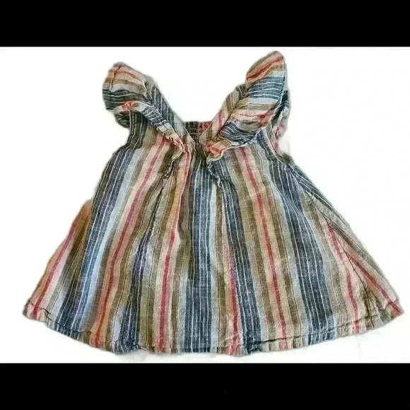 Charming Striped Dress with Puff Sleeves - Picture 2 of 4